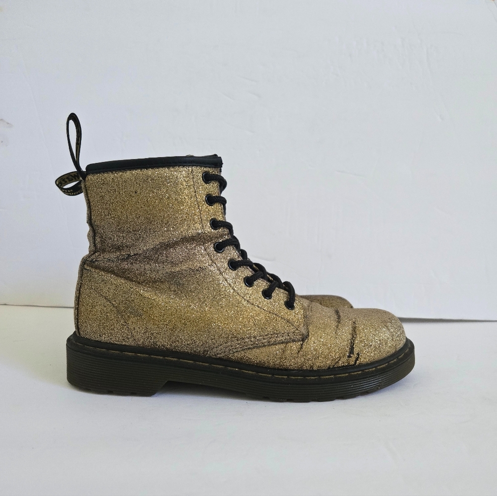 Doc Martens Delaney Gold Glitter Boots Size 5